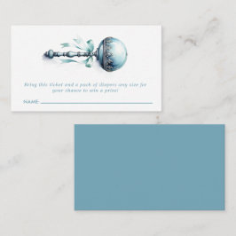 Cartão de Bilhete de Fralda Raffle Blue Baby Rattl