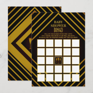 Cartão de Bingo Chá de fraldas do Dourado 2020 Gat