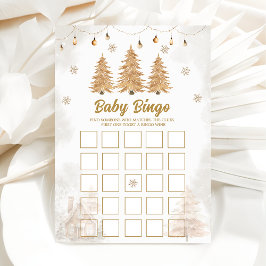 Cartão de Bingo de Bebê de Natal Árvore Dourada pa