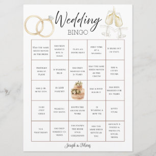 Cartão de Bingo de Casamento Personalizável & Mode