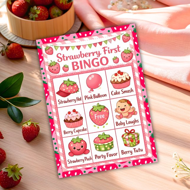 Cartão de Bingo de Celebração de Primeiro Aniversá (Criador carregado)