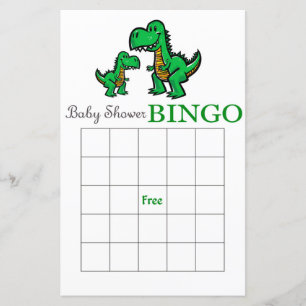 Cartão de bingo de chá de fraldas Dinossauro, Bi