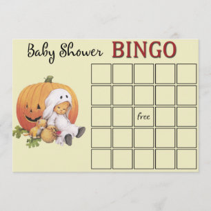Cartão de Bingo de Chá de fraldas Halloween