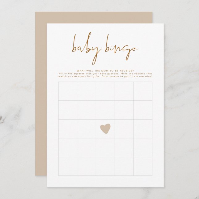 Cartão de Bingo de Chá de fraldas Tonelado INDIE B (Frente/Verso)