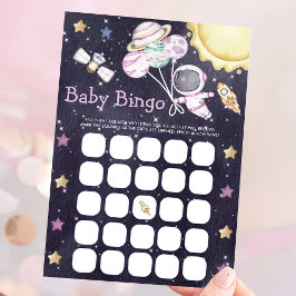 Cartão de Bingo de Chuv Babyshower no Espaço Sider