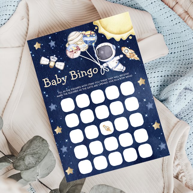 Cartão de Bingo de Chuv Babyshower no Espaço Sider (Criador carregado)