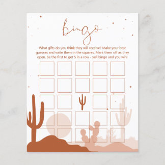 Cartão de Bingo de Deserto Bridal