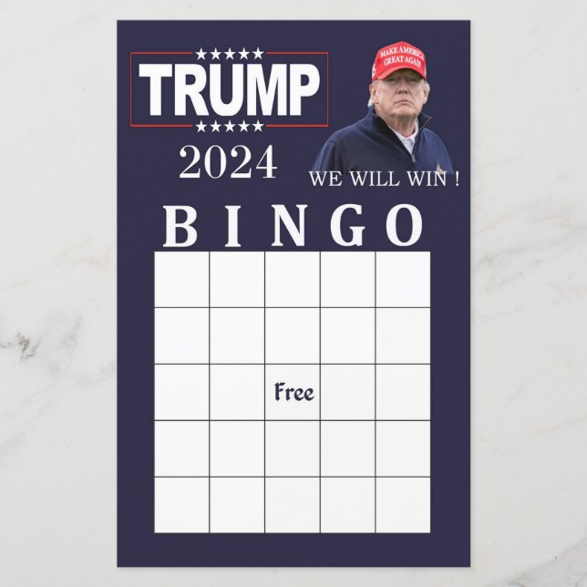 cartão de bingo de Donald Trump (Frente)