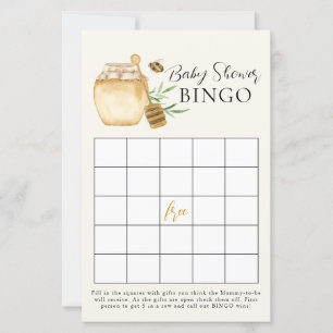 Cartão de Bingo de Jantar de Bebê Abelha Amarelo