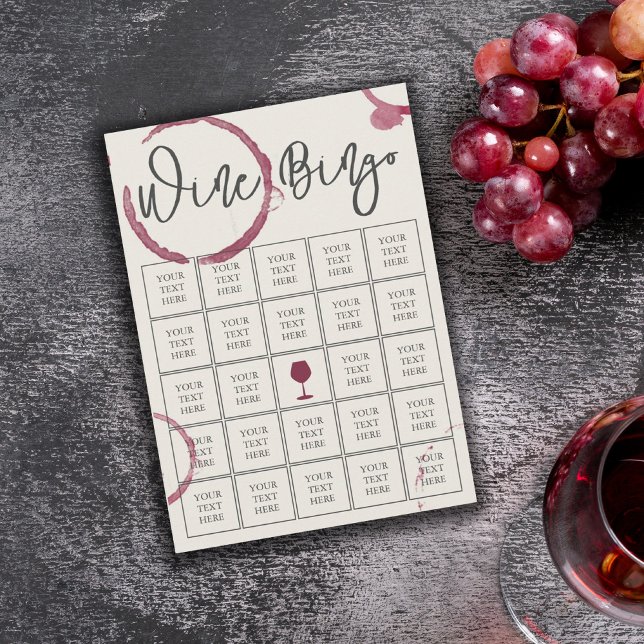 Cartão de Bingo de Vinho Burgundy (Criador carregado)