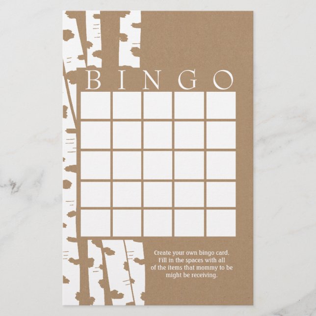 Cartão de Bingo Russo de Chá da Árvore de Birch (Frente)