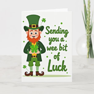 Cartão de Boa Sorte do Leprechaun Sortudo