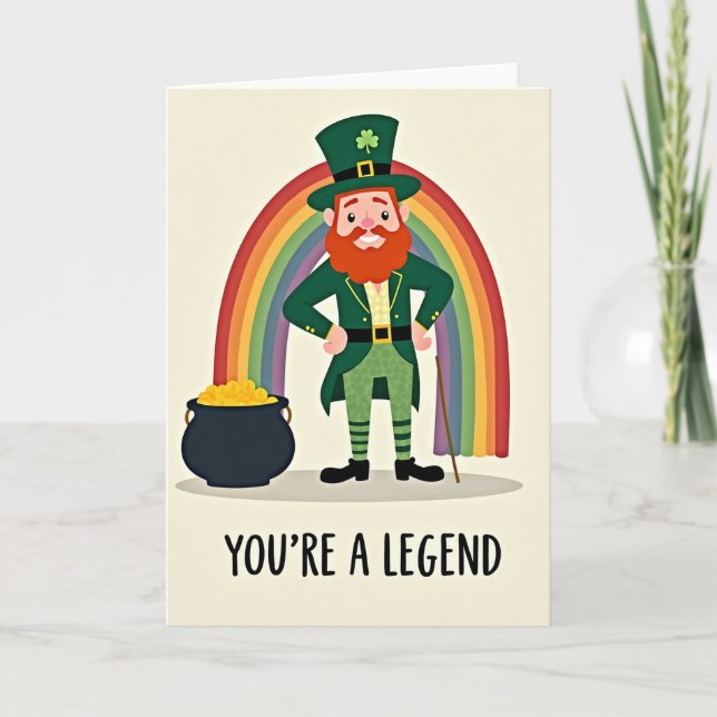 Cartão de Boa Sorte Lenda Leprechaun (Frente)
