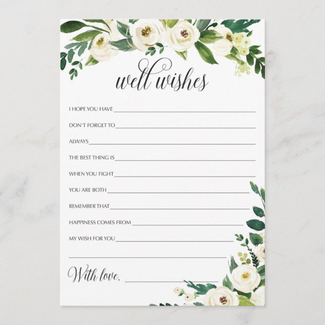 Cartão de Boa Vontade de Casamento para a Noiva e  (Frente)