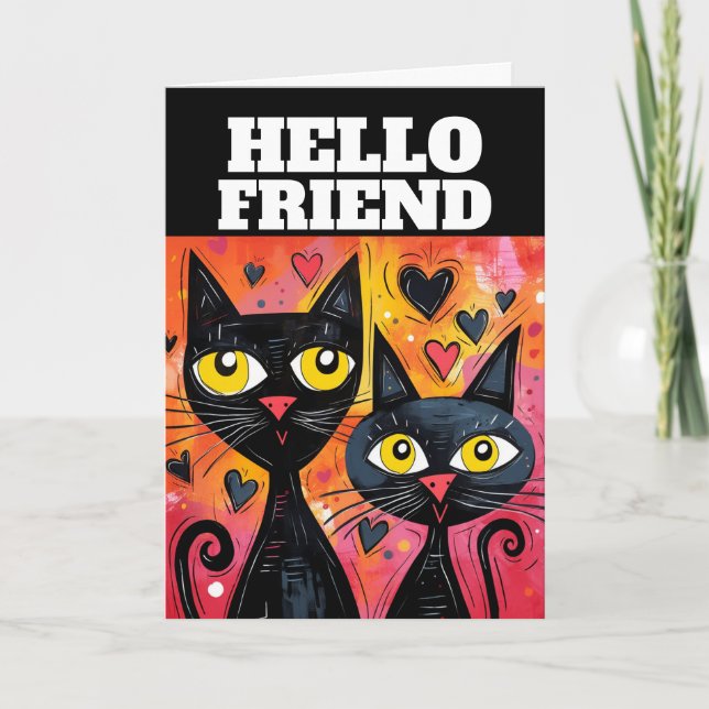 CARTÃO DE BOAS FÉRIAS DE ANO NOVO GATINHO FOFO (Frente)