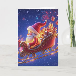Cartão de Boas Festas 3D Papai Noel – Festivo H