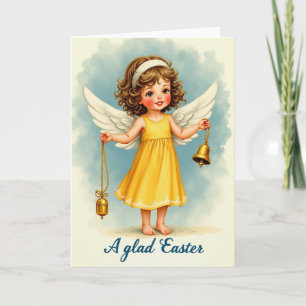 Cartão de Boas Festas Anjo Com Sinos