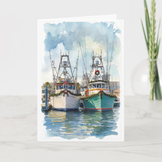 Cartão de Boas Festas Aquarela Porto de Férias