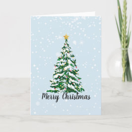 Cartão de Boas Festas Árvore de Natal Nevada
