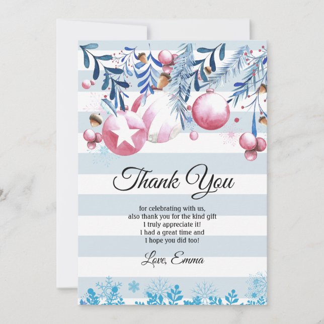 Cartão de Boas Festas, cartão de agradecimento (Frente)