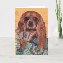 Cartão de Boas Festas | Cavalier Spaniel | Ruby Ca
