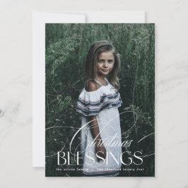 Cartão de Boas Festas com Bênçãos de Natal em Letr