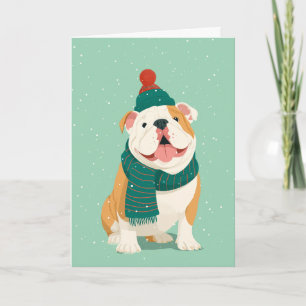 Cartão de Boas Festas com Bulldog Inglês