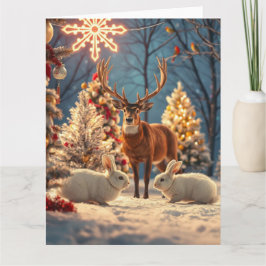 Cartão de Boas Festas Com Cena de Natal