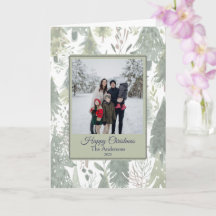 Cartão de Boas Festas com Foto de Família de Natal