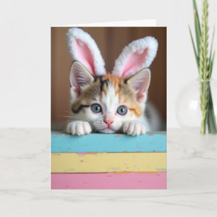 Cartão de Boas Festas com Foto de Gatinho Fofo