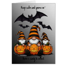 Cartão de Boas Festas com Gnome de Halloween