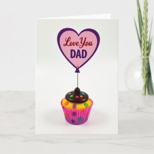 Cartão de Boas Festas Cupcake Amor Você Pai