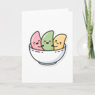 Cartão de Boas Festas Cute Kawaii Chuseok Korean S