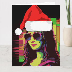Cartão de Boas Festas da MONA LISA ENGRAÇADO