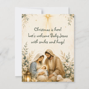 Cartão de Boas Festas da Sagrada Família Religioso