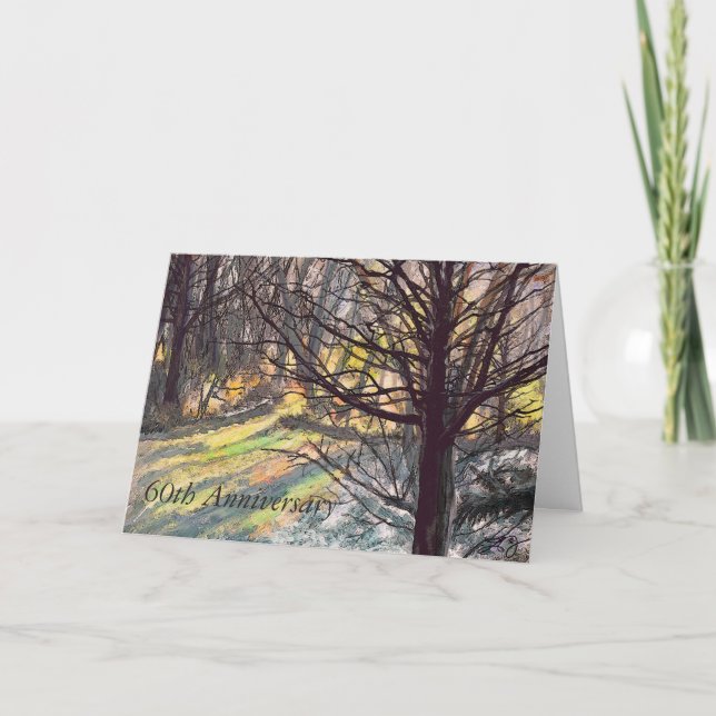 Cartão de Boas Festas de 60º Aniversário Luz do So (Frente)