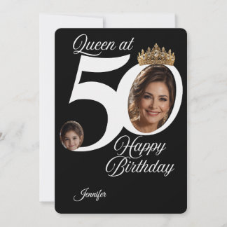 Cartão de Boas-Festas de Aniversário de 50 anos |