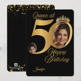 Cartão de Boas-Festas de Aniversário de 50 anos |