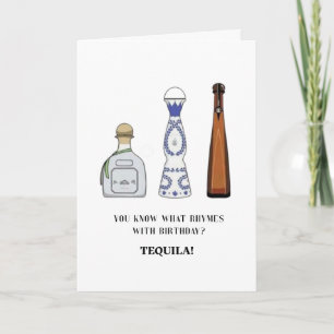 Cartão de Boas Festas de Aniversário e Tequila