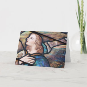 Cartão de Boas Festas de Anjo de Vitral