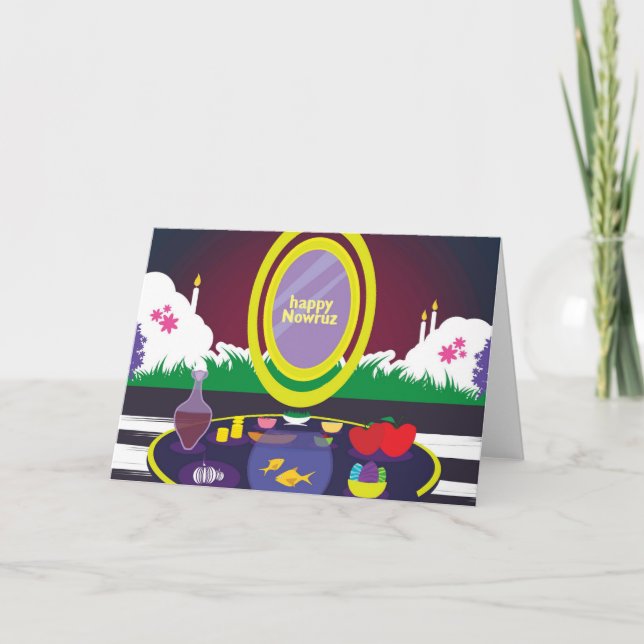 Cartão de Boas Festas de Ano Novo Persa Nowruz (Frente)