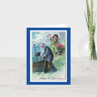 Cartão de Boas Festas de Ano Novo Vintage