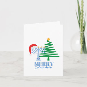 Cartão de Boas Festas de Chrismukkah Dobrado Fofo
