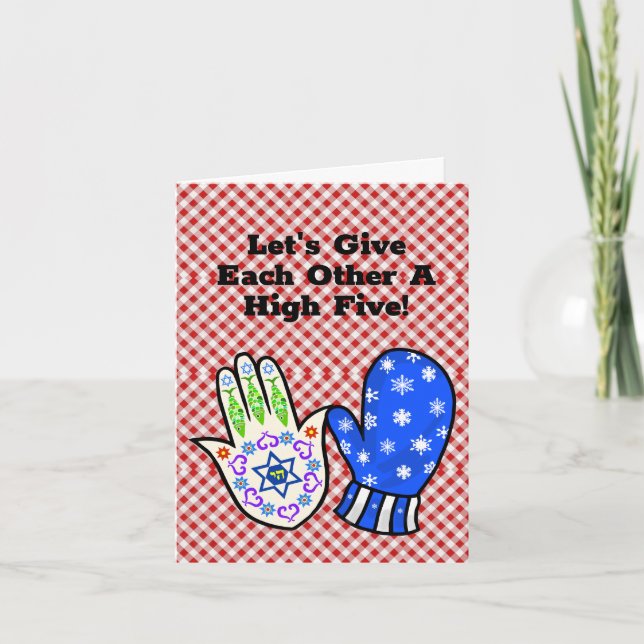 Cartão de Boas Festas de Chrismukkah Engraçado Ham (Frente)