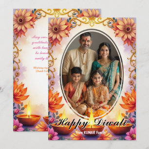Cartão de Boas Festas de Diwali Família Radiância