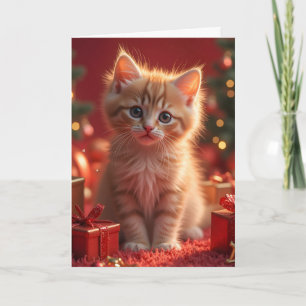CARTÃO DE BOAS FESTAS DE GATO DE NATAL GINGER