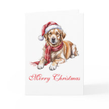 Cartão de Boas Festas de Golden Retriever