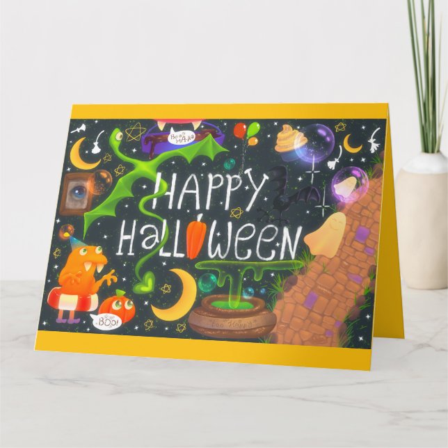 Cartão de Boas Festas de Halloween (Frente)