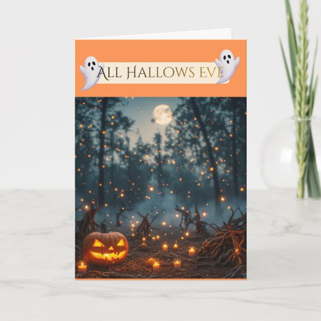Cartão de Boas Festas de Halloween (Frente)