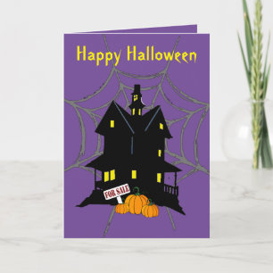 Cartão de Boas Festas de Halloween Casa Assombrada
